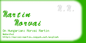 martin morvai business card